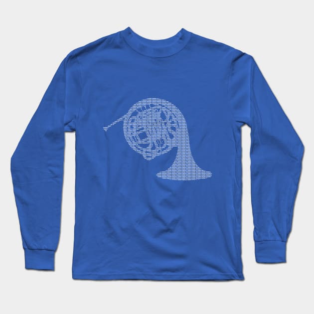 French Horn Silhouette Long Sleeve T-Shirt by Dawn Anthes